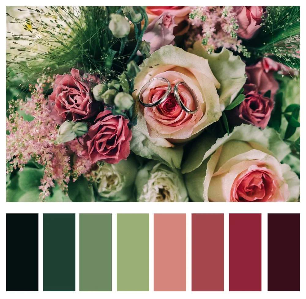 Complementary colors, florals