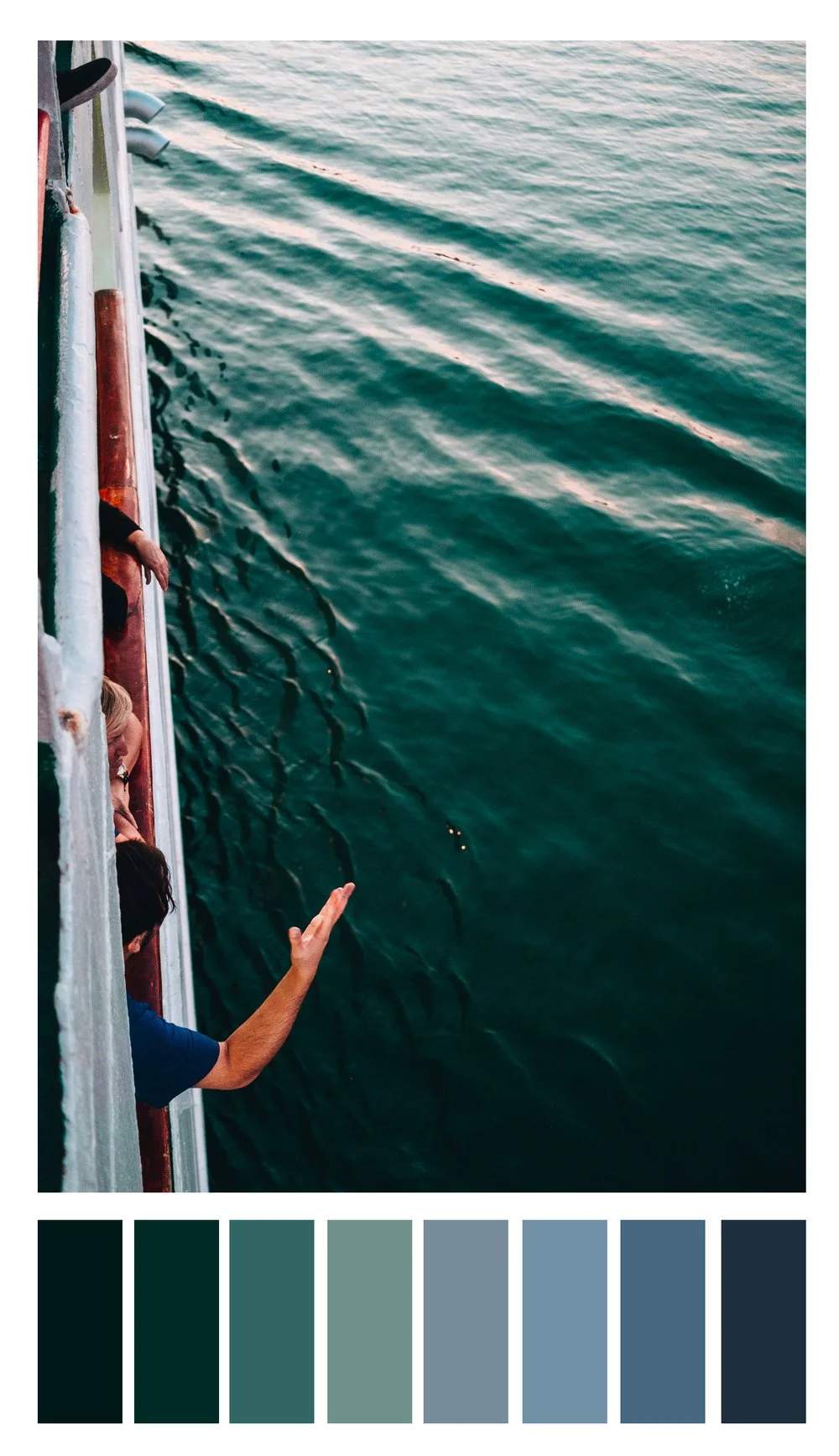 Analogous tertiary colors in practice, ocean