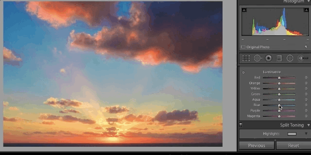 Luminance slider in Lightroom
